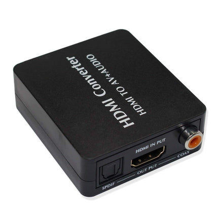 HDMI to AV Audio Converter Support SPDIF Coaxial Audio NTSC PAL Composite Video HDMI to 3RCA Adapter for TV /PC /PS3 / Blue-ray DVD, AV + Aduio