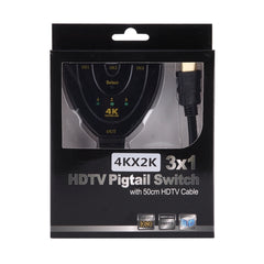 3 in 1 HDMI Input  4K x 2K HDTV Pigtail Switch Adapter HDMI Splitter, 1 in 3