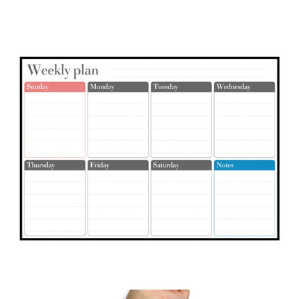 Magnetic Weekly Plan Refrigerator Magnet PET Magnetic Soft Whiteboard, Size: 29.7cm x 42cm
