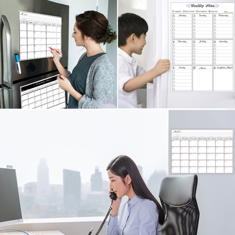 Magnetic Weekly Plan Refrigerator Magnet PET Magnetic Soft Whiteboard, Size: 29.7cm x 42cm