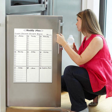 Magnetic Weekly Plan Refrigerator Magnet PET Magnetic Soft Whiteboard, Size: 29.7cm x 42cm