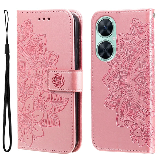 For Huawei nova 11i / Maimang 20 5G / Enjoy 60 Pro 7-petal Flowers Embossing Leather Phone Case