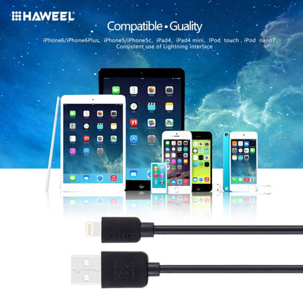 HAWEEL 1m High Speed 35 Cores 8 Pin to USB Sync Charging Cable for iPhone, iPad