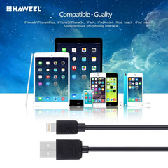 2 PCS HAWEEL 1m High Speed 8 pin to USB Sync and Charging Cable Kit for iPhone, iPad, 2pcs