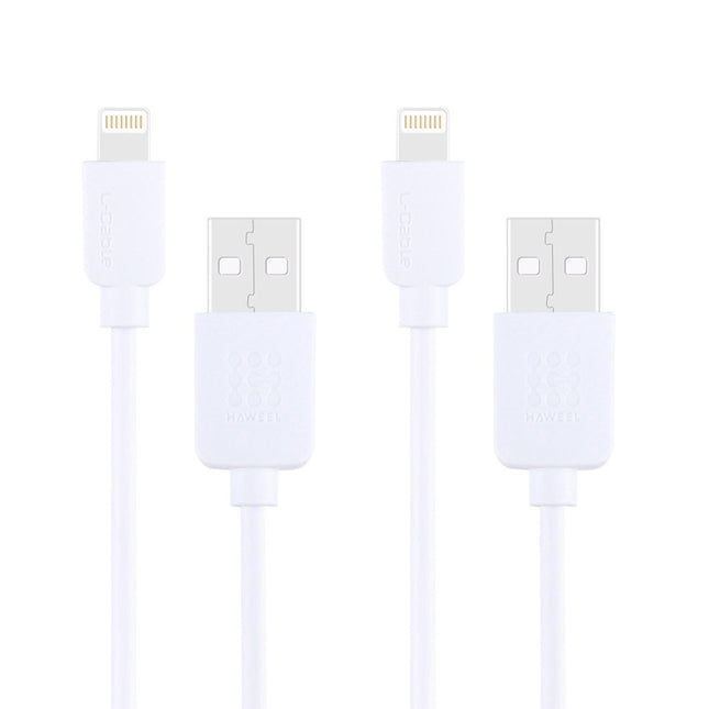 2 PCS HAWEEL 1m High Speed 8 pin to USB Sync and Charging Cable Kit for iPhone, iPad, 2pcs