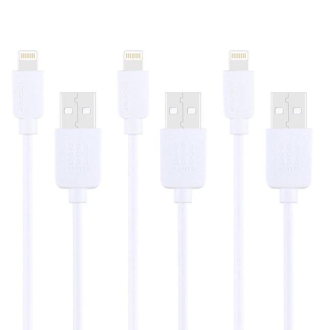 Kit de 3 cables de carga y sincronización HAWEEL de 1 m de alta velocidad de 8 pines a USB para iPhone, iPad, 3 unidades