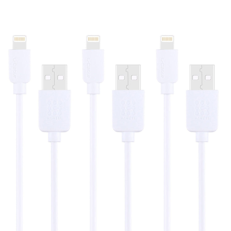 3 PCS HAWEEL 1m High Speed 8 pin to USB Sync and Charging Cable Kit for iPhone, iPad, 3pcs