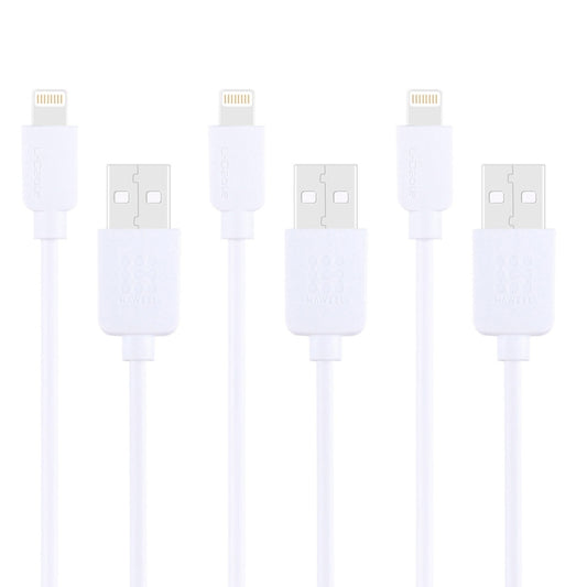 3 PCS HAWEEL 1m High Speed 8 pin to USB Sync and Charging Cable Kit for iPhone, iPad, 3pcs