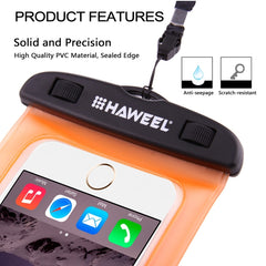 HAWEEL Transparent Universal Waterproof Bag with Lanyard for iPhone, Galaxy, Huawei, Xiaomi, LG, HTC and Other Smart Phones