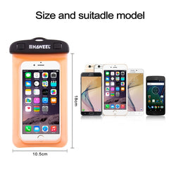 HAWEEL Transparent Universal Waterproof Bag with Lanyard for iPhone, Galaxy, Huawei, Xiaomi, LG, HTC and Other Smart Phones