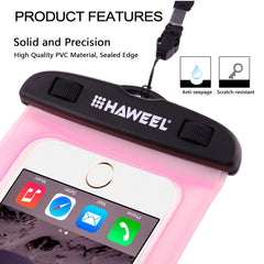 HAWEEL Transparent Universal Waterproof Bag with Lanyard for iPhone, Galaxy, Huawei, Xiaomi, LG, HTC and Other Smart Phones