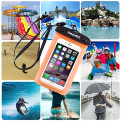 HAWEEL Transparent Universal Waterproof Bag with Lanyard for iPhone, Galaxy, Huawei, Xiaomi, LG, HTC and Other Smart Phones