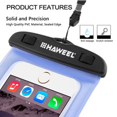 HAWEEL Transparent Universal Waterproof Bag with Lanyard for iPhone, Galaxy, Huawei, Xiaomi, LG, HTC and Other Smart Phones