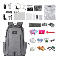HAWEEL 14W Foldable Removable Solar Power Outdoor Portable Canvas Dual Shoulders Laptop Backpack, USB Output: 5V 2.1A Max