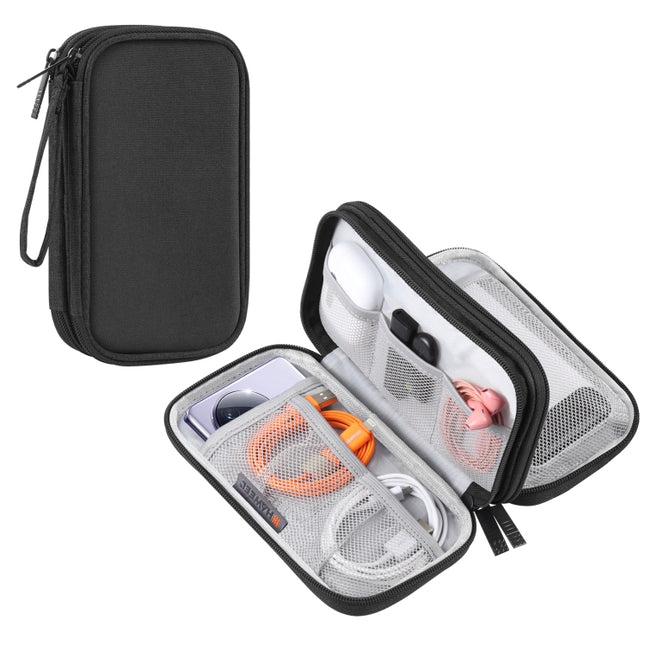HAWEEL Elektronik-Organizer, doppellagige Aufbewahrungstasche für Kabel, Ladegerät, Powerbank, Telefone, Ohrhörer, doppellagiger Organizer