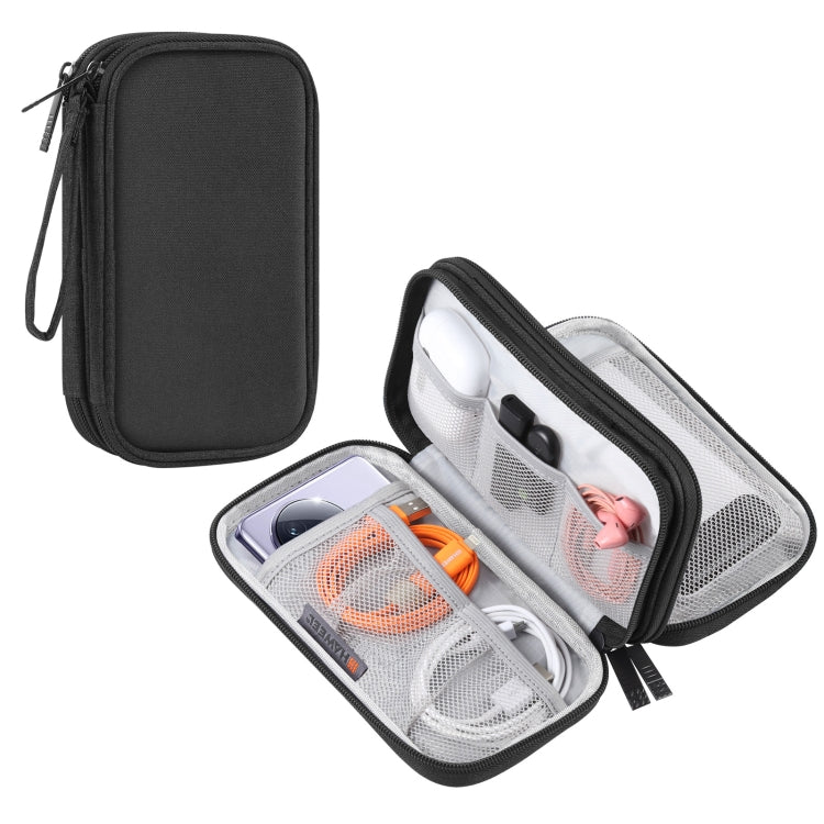 HAWEEL Elektronik-Organizer, doppellagige Aufbewahrungstasche für Kabel, Ladegerät, Powerbank, Telefone, Ohrhörer, doppellagiger Organizer