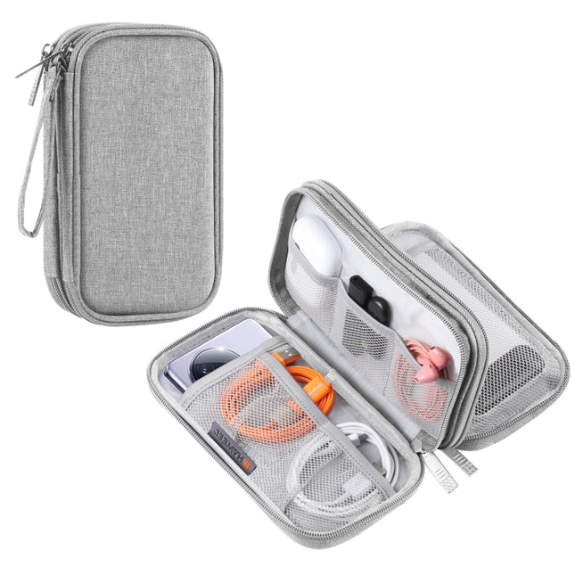 HAWEEL Elektronik-Organizer, doppellagige Aufbewahrungstasche für Kabel, Ladegerät, Powerbank, Telefone, Ohrhörer, doppellagiger Organizer