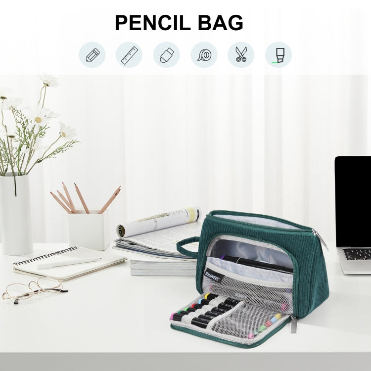 HAWEEL Corduroy Triangular Pen Case Makeup Pouch Travel Cosmetic Organizer Bag