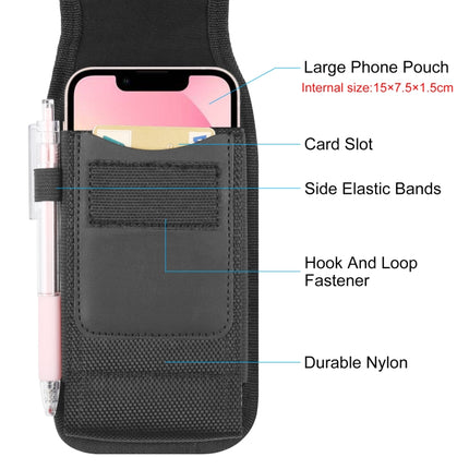 HAWEEL 4.7-6.1 inch Nylon Cloth Phone Belt Clip Carrying Pouch with Card Slot
