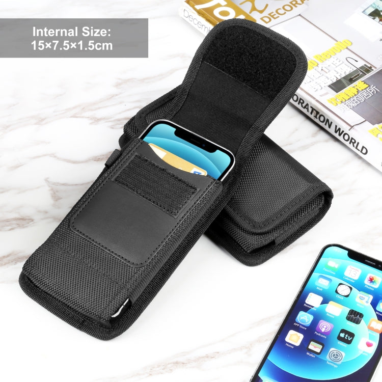 HAWEEL 4.7-6.1 inch Nylon Cloth Phone Belt Clip Carrying Pouch with Card Slot, Vertical 4.7-6.1 inch
