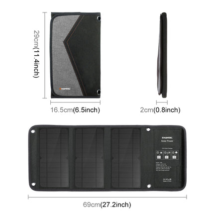 HAWEEL 21W Foldable Solar Panel Charger with 5V 3A Max Dual USB Ports