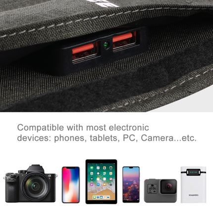 HAWEEL 21W Foldable Solar Panel Charger with 5V 3A Max Dual USB Ports