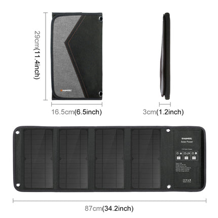 HAWEEL 28W Foldable Solar Panel Charger with 5V 3A Max Dual USB Ports
