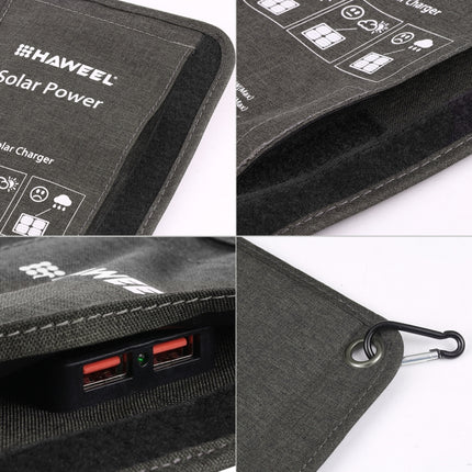 HAWEEL 28W Foldable Solar Panel Charger with 5V 3A Max Dual USB Ports