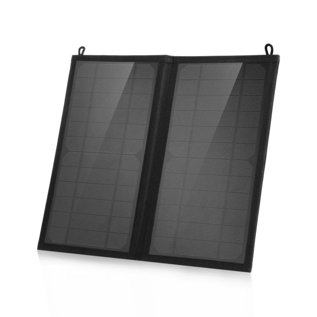 HAWEEL 12W 2 Panels Foldable Solar Panel Charger Bag with 5V / 3.1A Max Dual USB Ports, Support QC3.0 and AFC