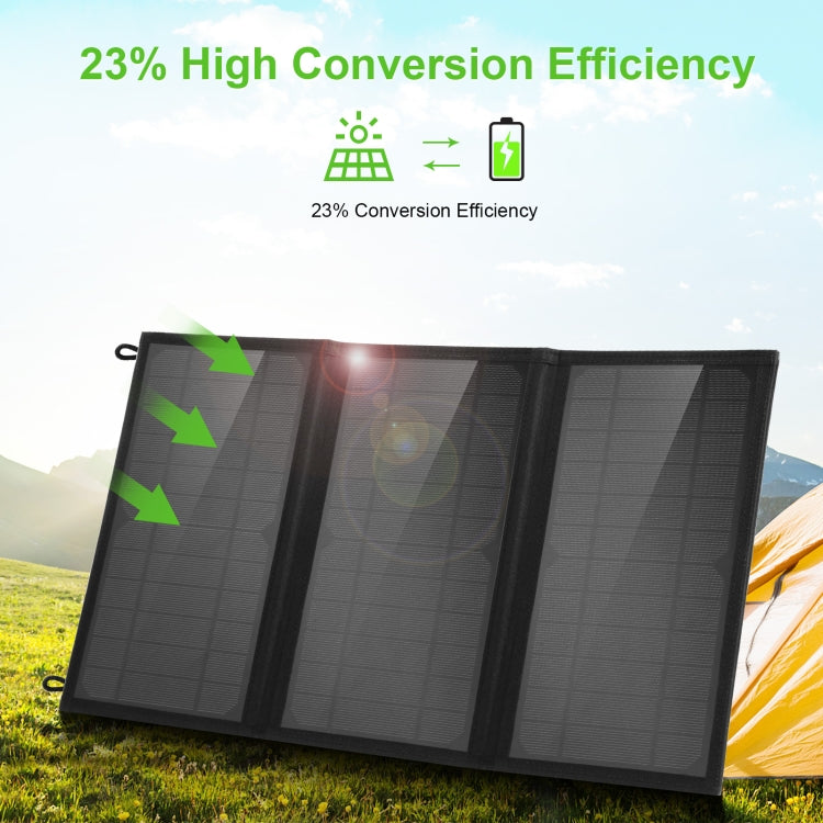 HAWEEL 18W 3 Panels Foldable Solar Panel Charger Bag with 5V / 3.1A Max Dual USB Ports, Support QC3.0 and AFC, 18W 3 Panels