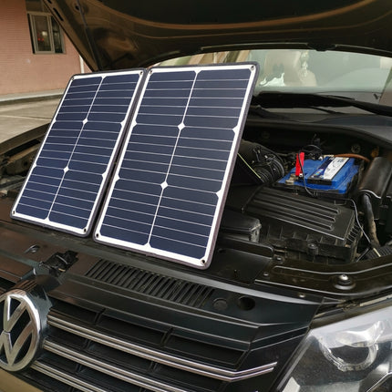 Tragbares 20-W-Solarpanel-Ladegerät aus monokristallinem Silizium von HAWEEL, mit USB-Anschluss und Halterung sowie Tiger-Clip, unterstützt QC3.0 und AFC