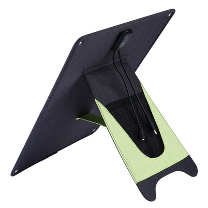 Tragbares 20-W-Solarpanel-Ladegerät aus monokristallinem Silizium von HAWEEL, mit USB-Anschluss und Halterung sowie Tiger-Clip, unterstützt QC3.0 und AFC