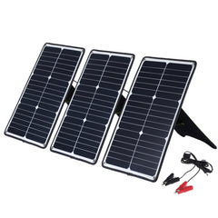 HAWEEL 3 PCS 20W Monocrystalline Silicon Solar Power Panel Charger, with USB Port & Holder & Tiger Clip, Support QC3.0 and AFC