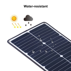 HAWEEL 5 PCS 20W Monocrystalline Silicon Solar Power Panel Charger, with USB Port & Holder & Tiger Clip, Support QC3.0 and AFC