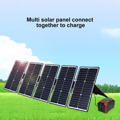 HAWEEL 5 PCS 20W Monocrystalline Silicon Solar Power Panel Charger, with USB Port & Holder & Tiger Clip, Support QC3.0 and AFC