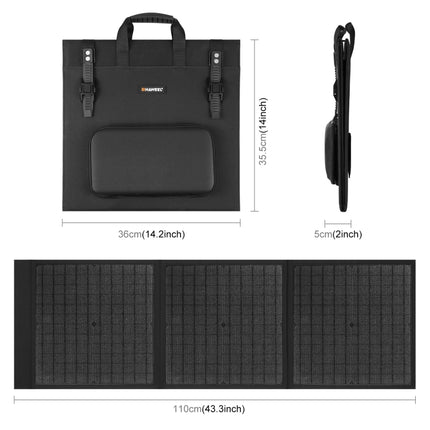 HAWEEL 60W Foldable Solar Panel Charger Travel Folding Bag