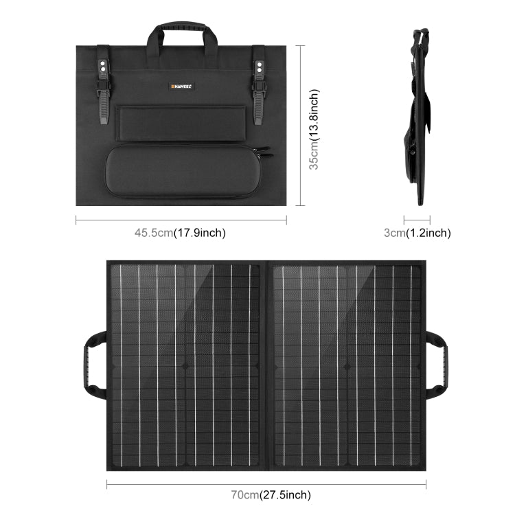 HAWEEL 50W Foldable Solar Panel Charger Travel Folding Bag, 50W