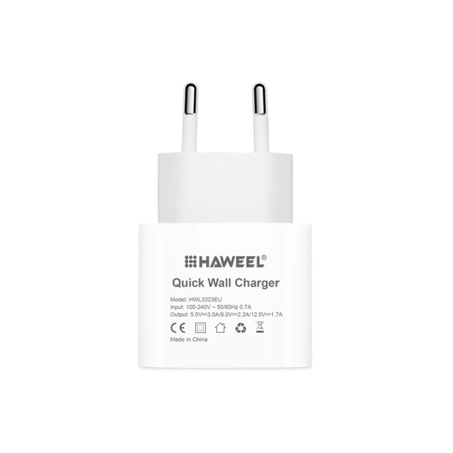 HAWEEL PD 20W Single USB-C / Type-C Interface QC Travel Charger, Support Full QC Protocol, EU Plug