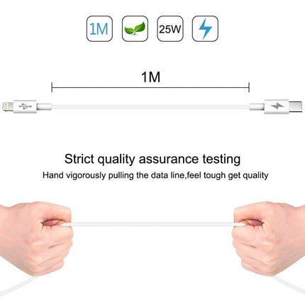 HAWEEL 25W 3A USB-C / Type-C to 8 Pin PD Fast Charging Cable for iPhone, iPad, Cable Length:1m, Type-C to 8 Pin 1m