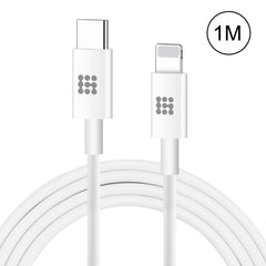 Cable de carga rápida HAWEEL 25 W 3 A USB-C/Tipo-C a 8 pines PD para iPhone, iPad, longitud del cable: 1 m, Tipo-C a 8 pines 1 m