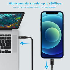 Cable de carga y sincronización de datos OTG de 8 pines USB-C/Tipo-C de 1 m de HAWEEL