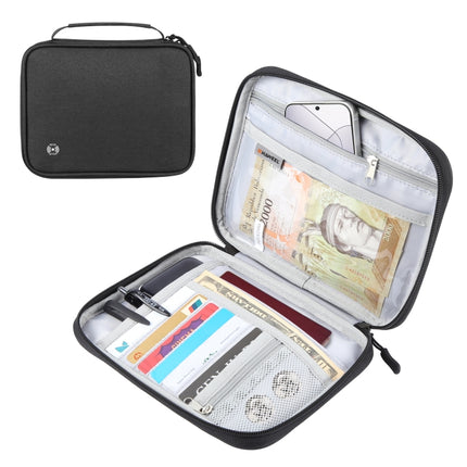 HAWEEL Passport Wallet Document Organizer Credit Cards Case Bag with Handle, Handle Bag