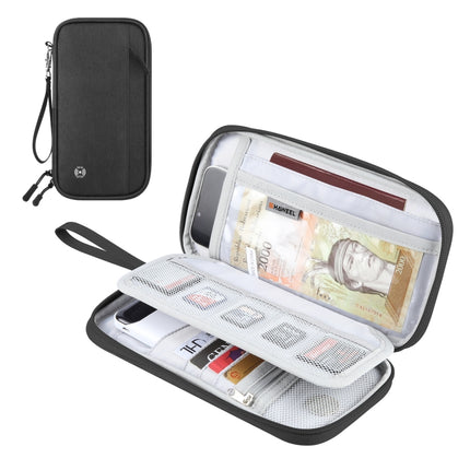 HAWEEL Clutch Bag Passport Wallet Document Organizer Credit Cards Case Bag