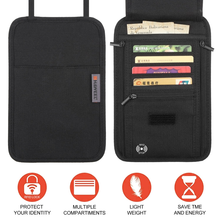 HAWEEL Neck Passport Wallet Bag Document Organizer Credit Cards Case Bag, Neck Pouch
