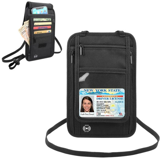 HAWEEL Neck Passport Wallet Bag Document Organizer Credit Cards Case Bag, Neck Pouch