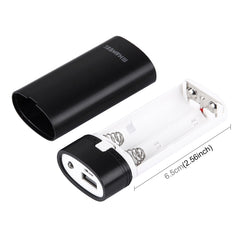 HAWEEL DIY 2x 18650 Battery (Not Included) 5600mAh Power Bank Shell Box with USB Output & Indicator, DIY 2 Batteries(Black), DIY 2 Batteries(White)