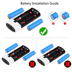 HAWEEL DIY 2x 18650 Battery (Not Included) 5600mAh Power Bank Shell Box with USB Output & Indicator, DIY 2 Batteries(Black), DIY 2 Batteries(White)