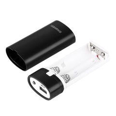 HAWEEL DIY 2x 18650 Battery (Not Included) 5600mAh Power Bank Shell Box with USB Output & Indicator, DIY 2 Batteries(Black), DIY 2 Batteries(White)
