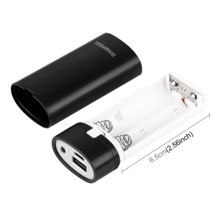 HAWEEL DIY 2x 18650 Batería (No Incluida) 5600mAh Power Bank Shell Box con Salida USB e Indicador, DIY 2 Baterías (Negro), DIY 2 Baterías (Blanco)