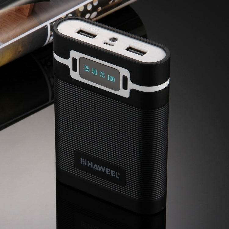 HAWEEL DIY 4 x 18650 Battery (Not Included) 10000mAh Power Bank Shell Box with 2 x USB Output & Display for iPhone, Galaxy, Sony, HTC, Google, Huawei, Xiaomi, Lenovo and other Smartphones, DIY 4 x 18650 10000mAh  Battery (US)���������������������������...